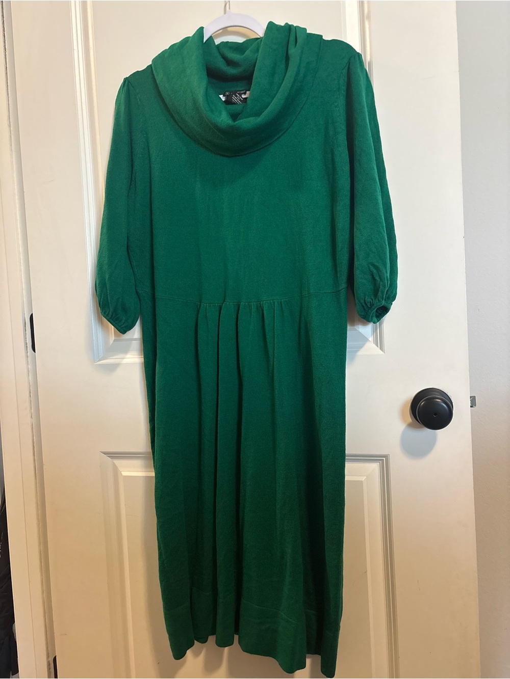 Green Cowl Neck Women’s Sweater Dress